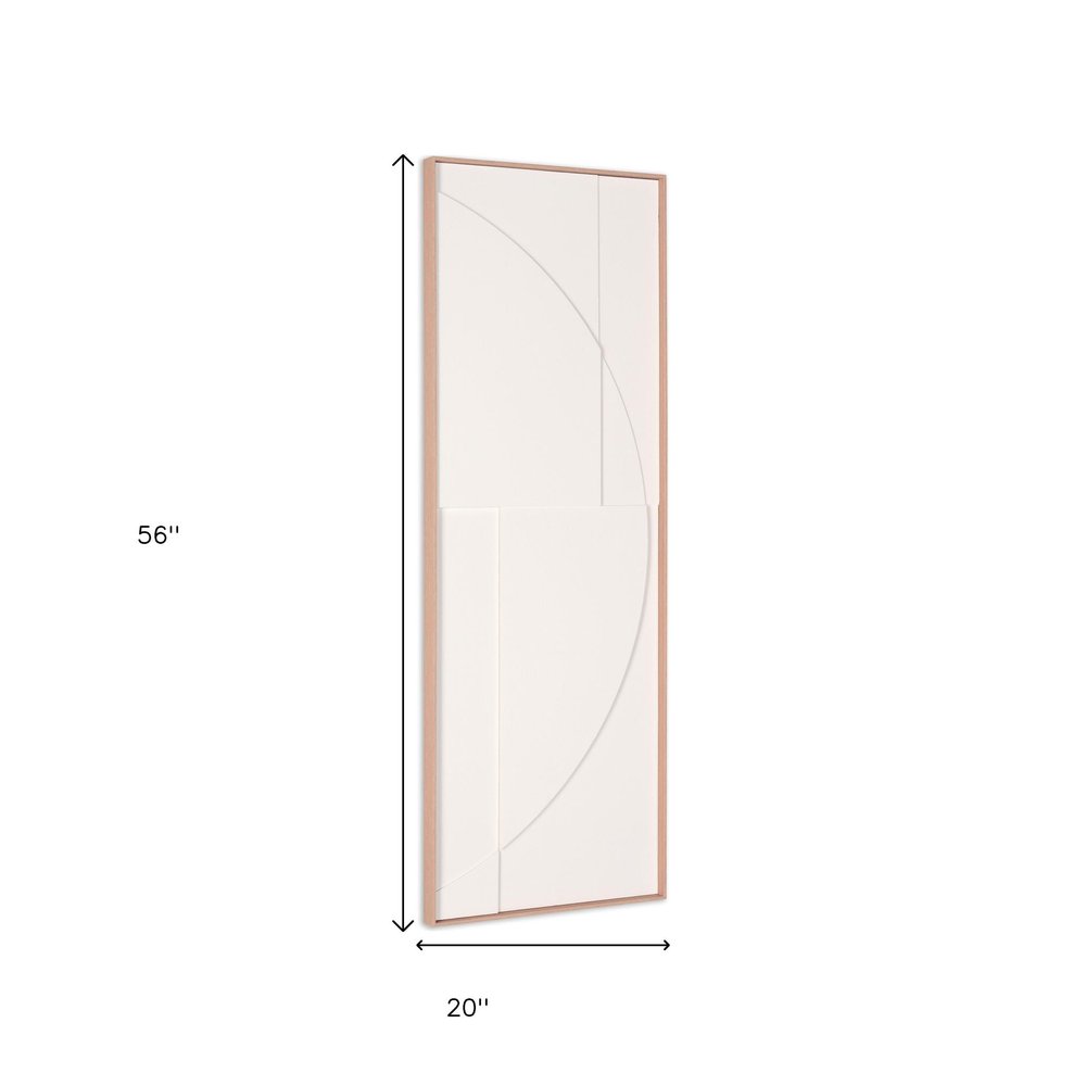 White Geo Brown Shadowbox Wall Art
