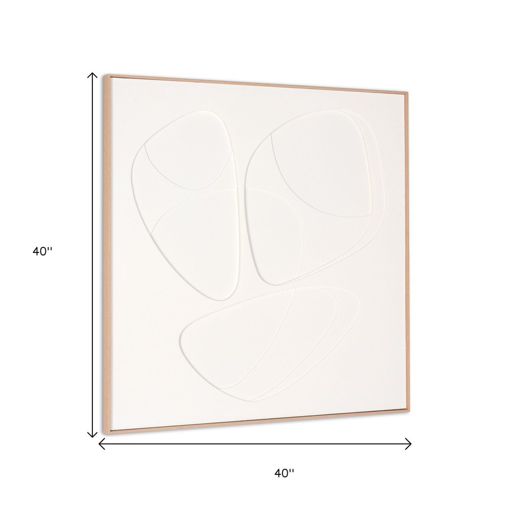 White Curvy Geo Trio Brown Shadowbox Wall Art