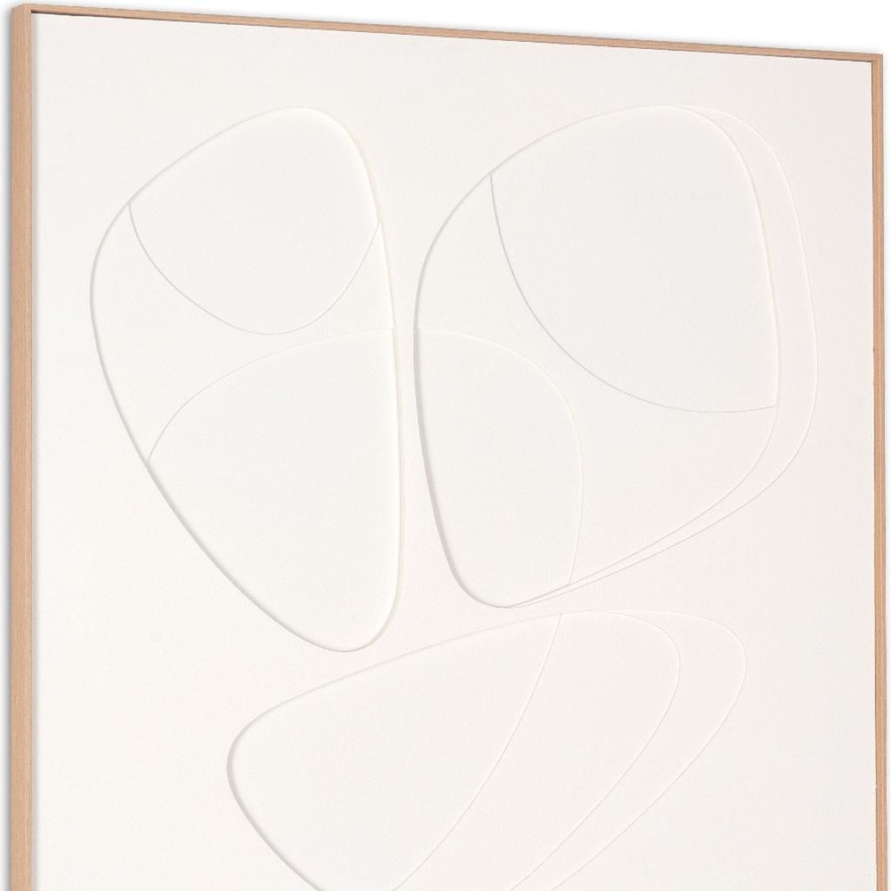 White Curvy Geo Trio Brown Shadowbox Wall Art