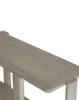 54" Natural Solid Wood Distressed Console Table With Shelf