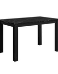 Five Piece Black Faux Marble Dining Set with Four Chairs
