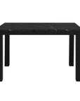 Five Piece Black Faux Marble Dining Set with Four Chairs