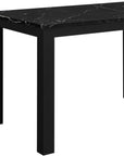 Five Piece Black Faux Marble Dining Set with Four Chairs
