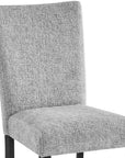 Set of Two Light Gray and Black Upholstered Fabric And Wood Dining Side Chairs