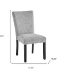 Set of Two Light Gray and Black Upholstered Fabric And Wood Dining Side Chairs