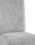 Set of Two Light Gray and Black Upholstered Fabric And Wood Dining Side Chairs