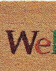 24" X 36" Natural And Brown Fall Welcome Outdoor Coir Door Mat