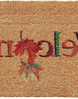 24" X 36" Natural And Brown Fall Welcome Outdoor Coir Door Mat