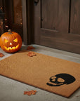 24" X 36" Natural And Brown Halloween Skull Outdoor Coir Door Mat