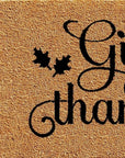 24" X 36" Natural And Brown Thanksgiving Give Thanks Outdoor Coir Door Mat