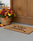 24" X 36" Natural And Brown Thanksgiving Give Thanks Outdoor Coir Door Mat