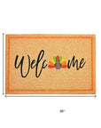 24" X 36" Natural And Brown Thanksgiving Welcome Outdoor Coir Door Mat