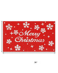 24" X 36" Red And White Christmas Snowflake Merry Christmas Outdoor Coir Door Mat
