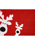 24" X 36" Red White And Black Christmas Reindeer Outdoor Coir Door Mat