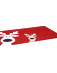 24" X 36" Red White And Black Christmas Reindeer Outdoor Coir Door Mat