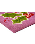 24" X 36" Pink Green And Red Christmas Outdoor Coir Door Mat