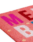 24" X 36" Pink Blue And White Christmas Merry and Bright Outdoor Coir Door Mat