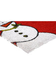 24" X 36" Red White And Black Christmas Snowman Outdoor Coir Door Mat