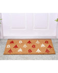 24" X 36" Brown Red And White Christmas Trees Outdoor Coir Door Mat