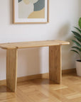 52" Natural Solid Wood Solid Console Table