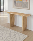 52" Natural Solid Wood Solid Console Table