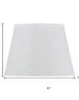 White Faux Silk Plain Drum Lamp Shade