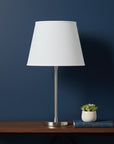 White Faux Silk Plain Drum Lamp Shade