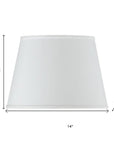 White Faux Silk Plain Drum Lamp Shade