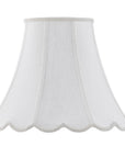 White Linen Piped Bell Lamp Shade