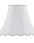 White Linen Piped Bell Lamp Shade