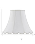 White Linen Piped Bell Lamp Shade