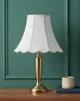 White Linen Piped Bell Lamp Shade