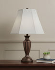 White Linen Piped Empire Lamp Shade