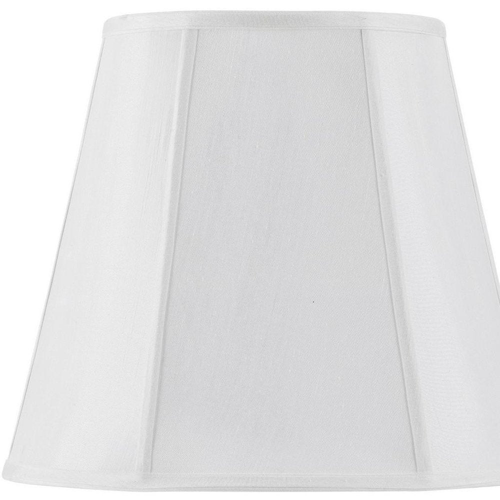 White Linen Piped Empire Lamp Shade
