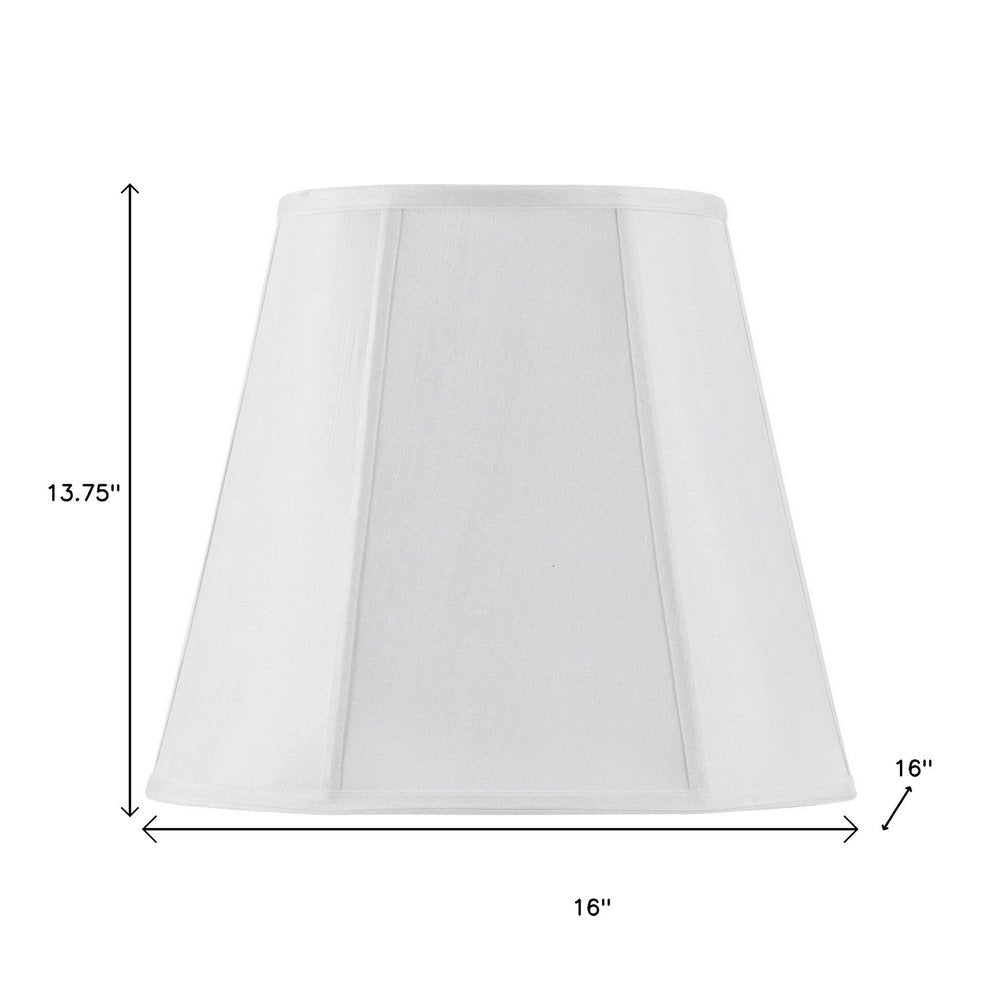 White Linen Piped Empire Lamp Shade