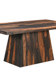 Seven Piece Brown Solid Wood Dining Set with Six Chairs