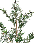Set Of Two 84" Green Artificial Olive Trees in a Black Pot