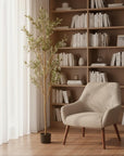 84" Green Olive Artificial Tree in a Black Pot