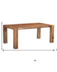 Seven Piece Brown Solid Wood Dining Set with Six Chairs and One Bench