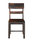 Seven Piece Brown and Black Solid Wood Dining Set with Six Chairs and One Bench