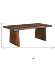 Nine Piece Brown Solid Wood Dining Set with Eight Chairs and One Bench