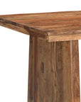 Seven Piece Brown Solid Wood Dining Set with Six Chairs and One Bench