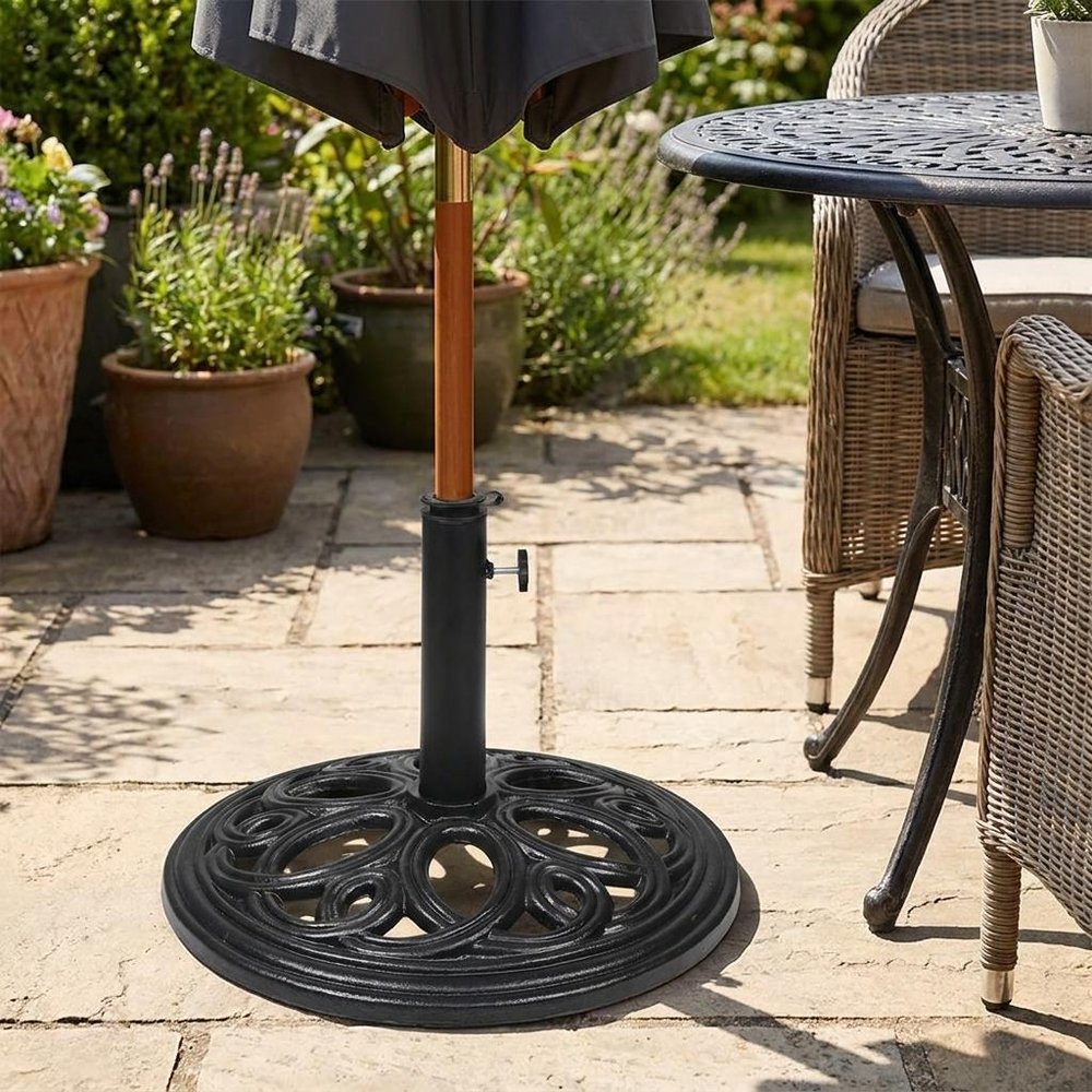 Black Market Umbrella Cast iron Free Standing Adjustable Umbrella Base