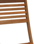 Set of Two Brown Solid Wood Outdoor Folding Dining Chairs