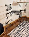 29" Black Steel Outdoor Bar Height Chair
