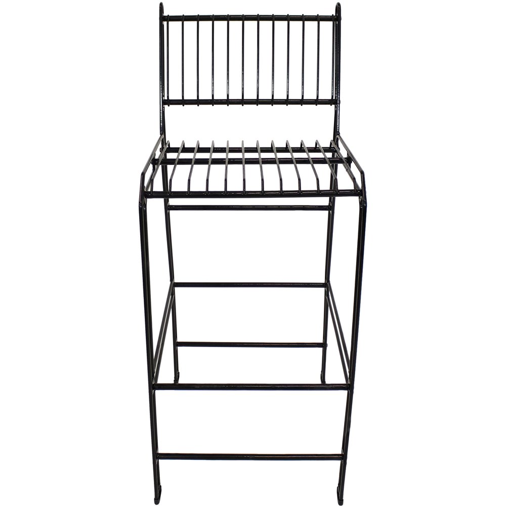 29" Black Steel Outdoor Bar Height Chair