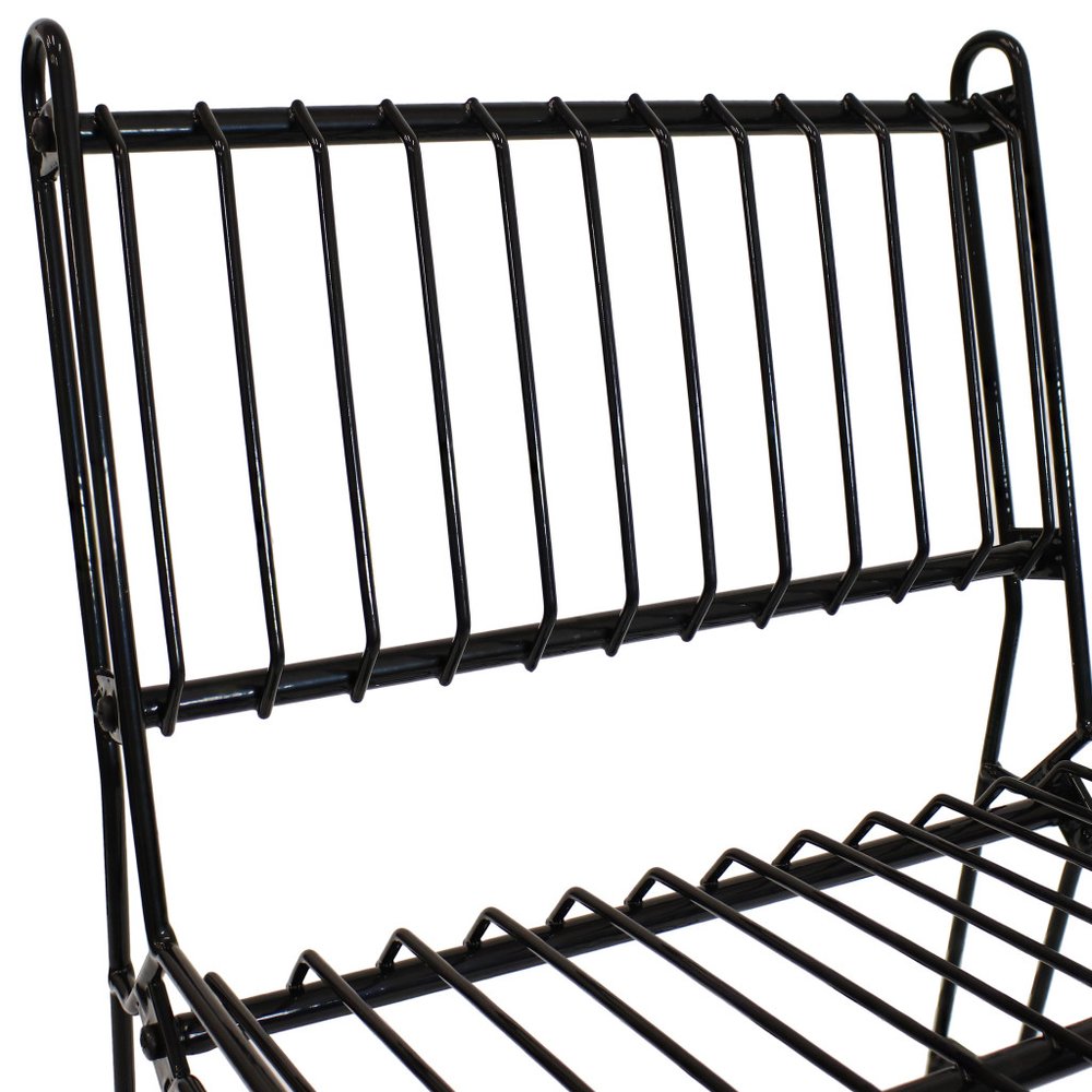 29" Black Steel Outdoor Bar Height Chair