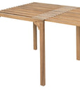 60" Natural Solid Wood Extendable Outdoor Dining Table