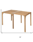 60" Natural Solid Wood Extendable Outdoor Dining Table