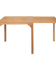 60" Natural Solid Wood Extendable Outdoor Dining Table